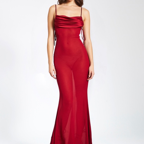 Miss Circle Tatiana Burgundy Rayon Backless
Maxi Dress - Picture 1 of 7